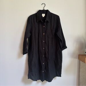 NEW Vikolino Black Linen Shirt Dress